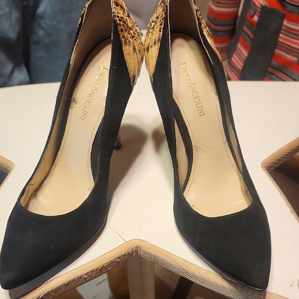 Enzo Angiolini Black and Tan Women's Shoes